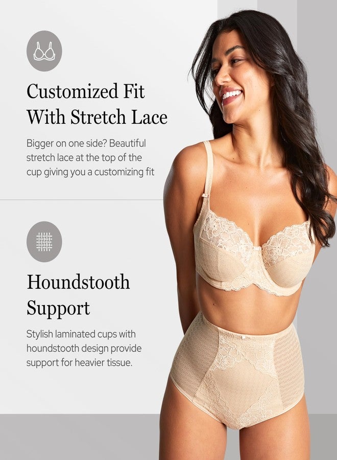 Panache Women's Envy Underwire Balcony Stretch Lace Bra |Ivory,36DD| Full Coverage Bra, Supportive Lift for Large Bust, Elegant & Comfortable Fit - Image 2